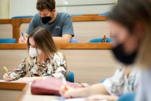 Image of students wearing protection masks