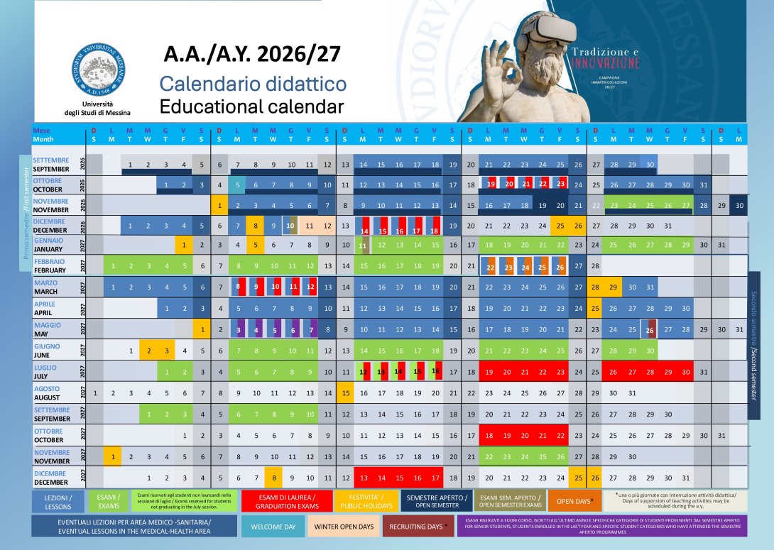 UniME Educational Calendar 2026/2027